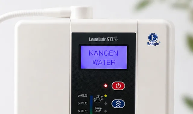 SD501DX'in LCD ekranında "Kangen Water" yazısı